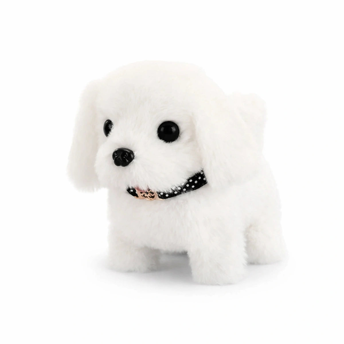 chiot peluche interactif blanc jouet électronique chien réaliste pour enfant marche et sons