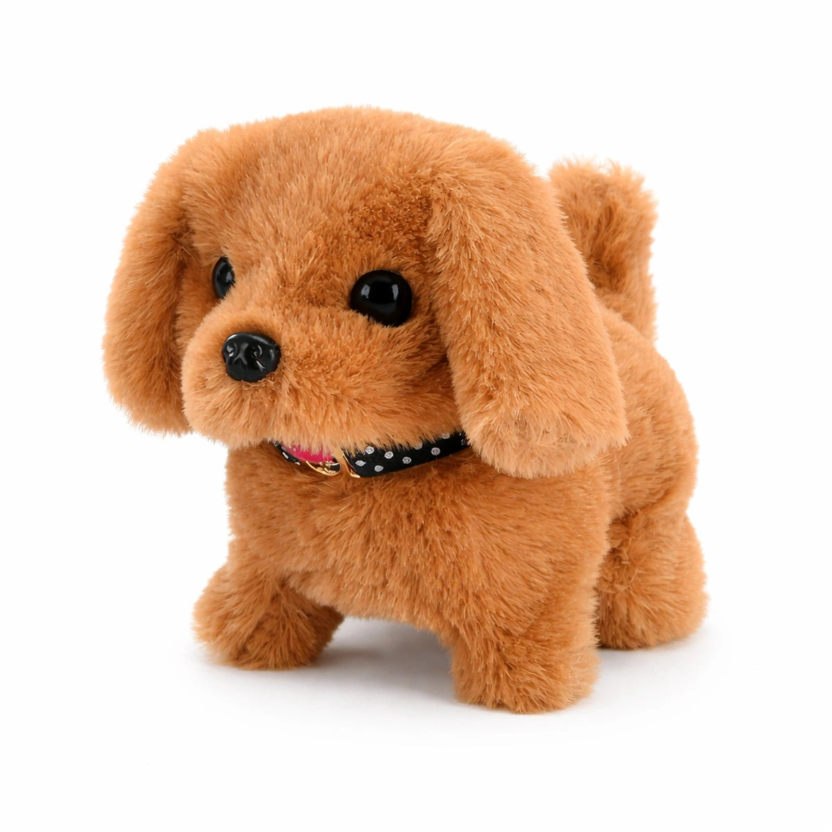 chiot peluche interactif marron jouet chien électronique réaliste pour enfant peluche animée