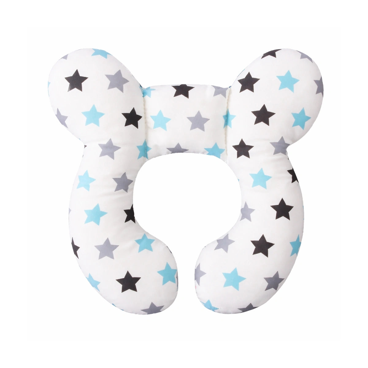 Coussin anti-chute bébé blanc à étoiles bleues et grises, protection sécurisée et confortable contre les chocs et les chutes