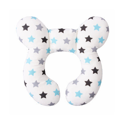 Coussin anti-chute bébé blanc à étoiles bleues et grises, protection sécurisée et confortable contre les chocs et les chutes