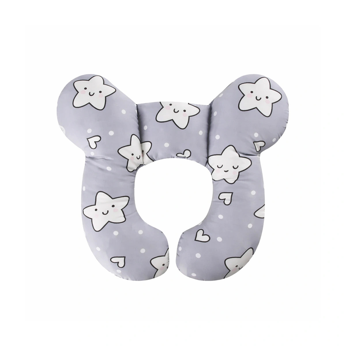 Coussin anti-chute bébé gris à motifs étoiles souriantes, accessoire de sécurité pour protéger la tête et le dos de bébé