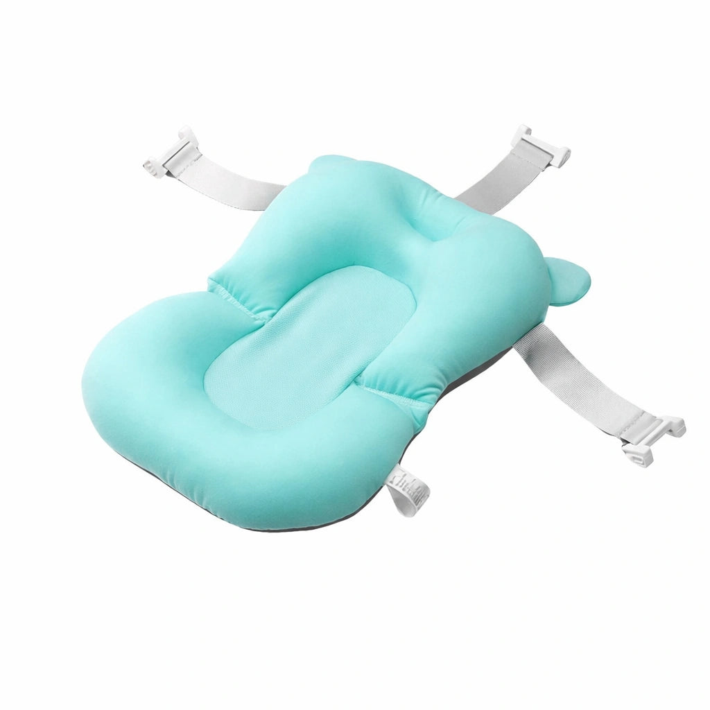 coussin de bain bébé bleu antidérapant avec sangles ajustables pour baignoire confort et sécurité nouveau-né