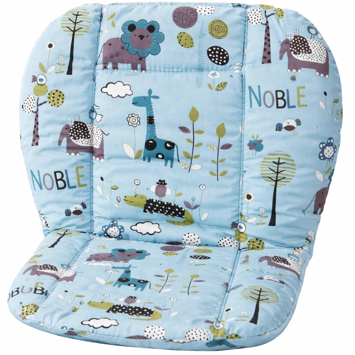 coussin de chaise haute bébé motif jungle bleu rembourré confortable accessoire repas bébé
