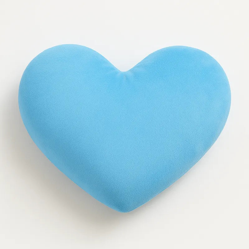 Coussin cœur bleu moelleux et confortable pour décoration chambre