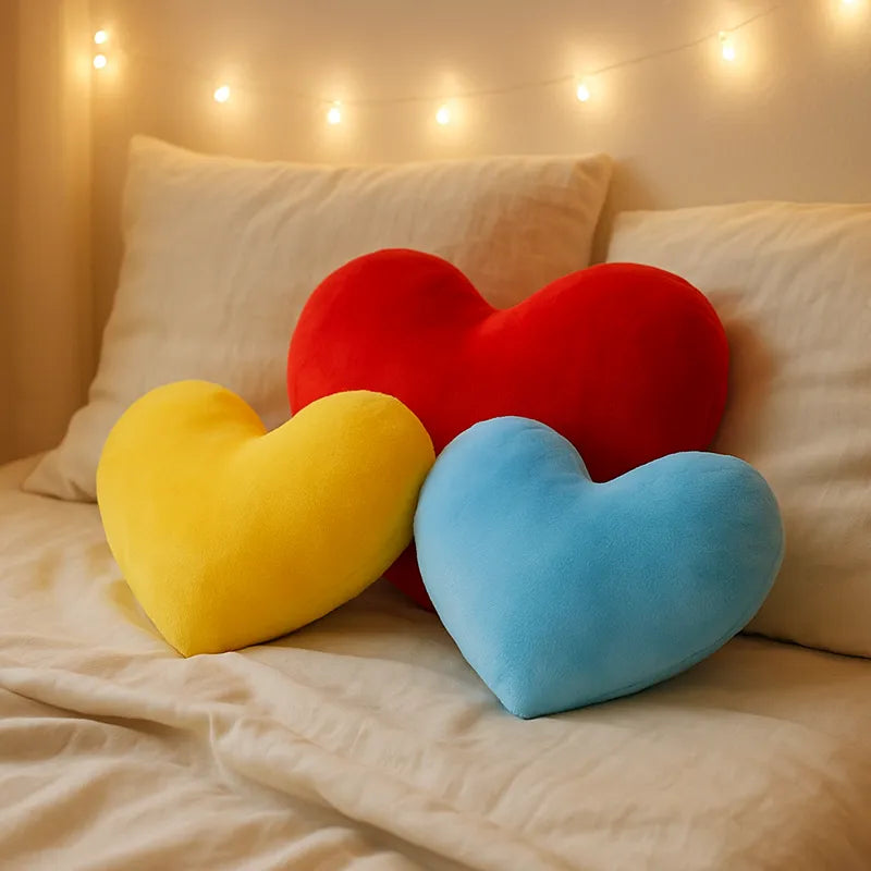 coussin coeur lit décoration