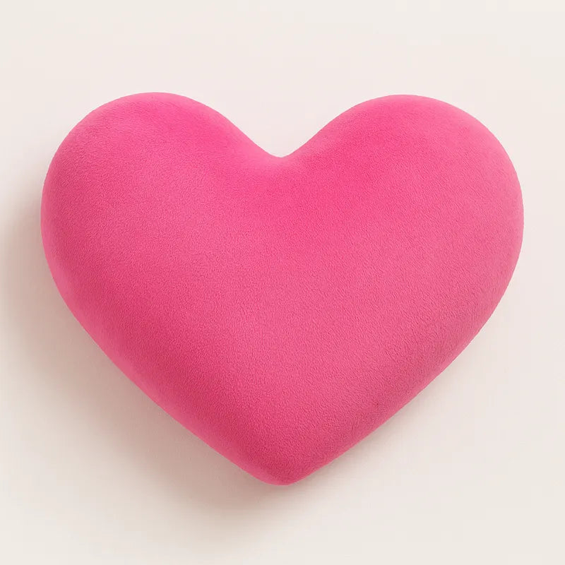 Coussin cœur rose décoratif doux et coloré pour chambre enfant