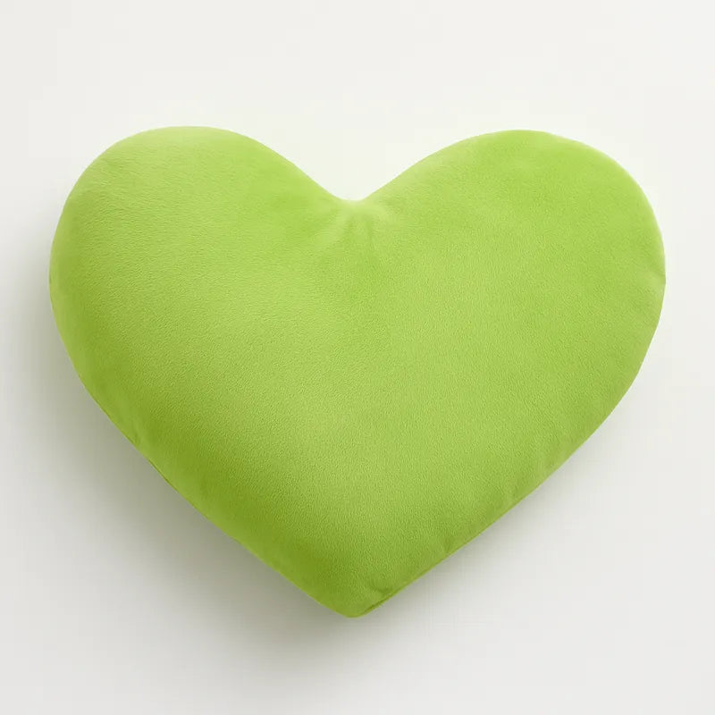 Coussin cœur vert doux et décoratif pour chambre enfant