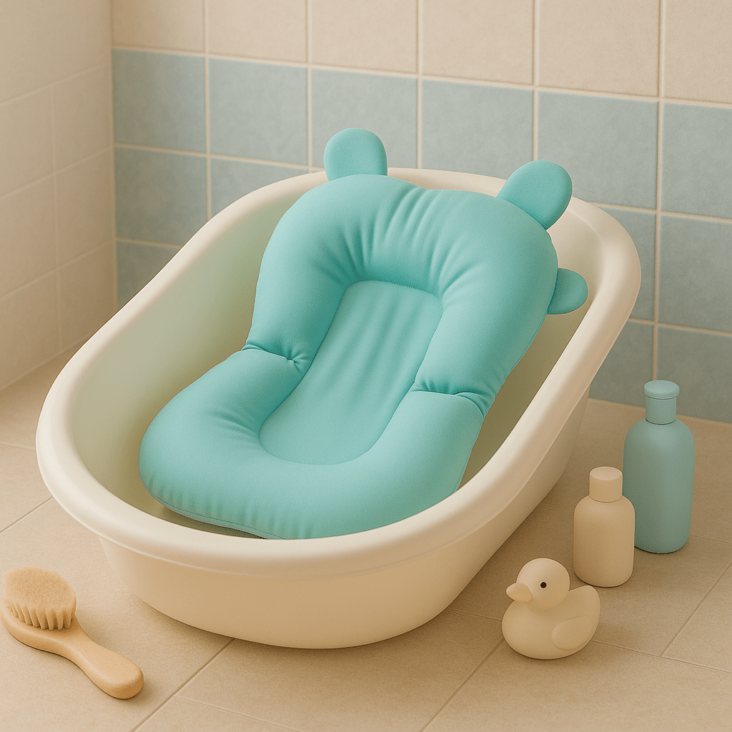Coussin de bain bébé ! - Cigogne et bébé
