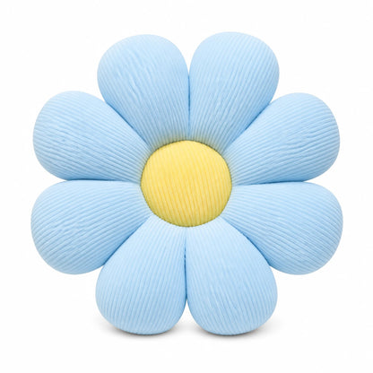 Coussin marguerite bleu et jaune coussin fleur décoratif doux pour bébé et enfant
