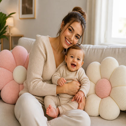 coussin marguerite canapé maman bébé décoration salon coussin fleur doux enfant
