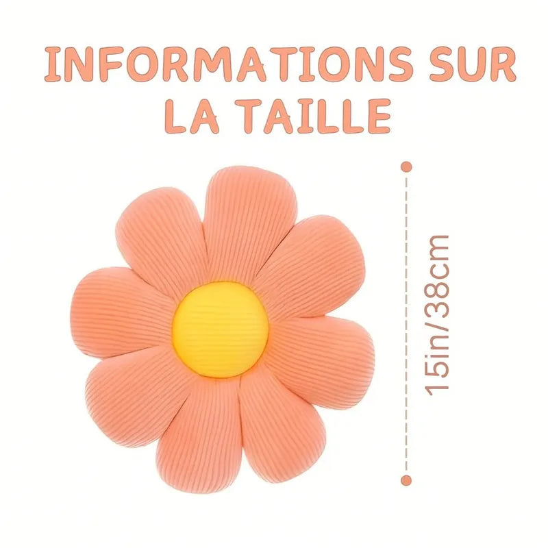 Dimension du coussin en forme de marguerite
