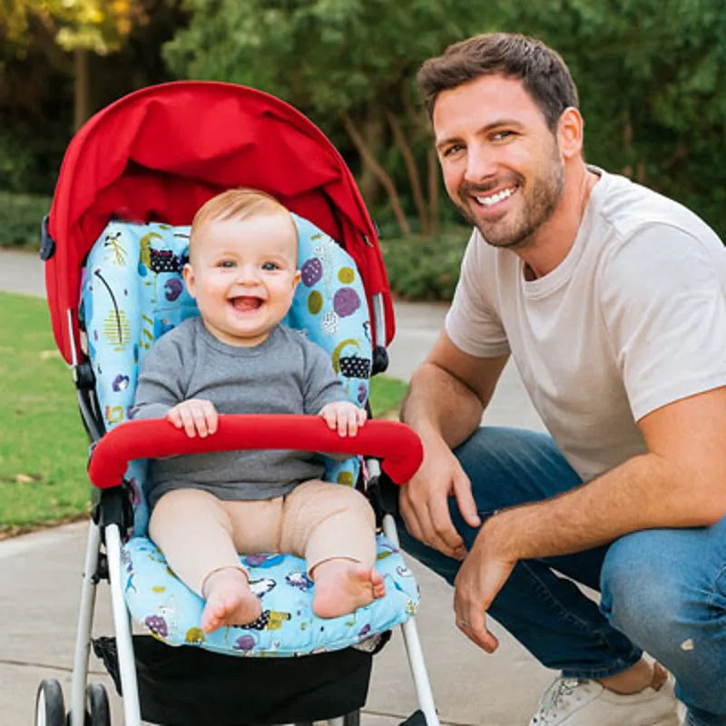Coussin poussette bébé coloré avec assise moelleuse et maintien optimal