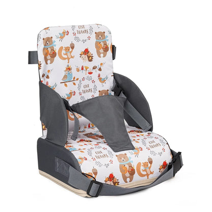coussin rehausseur enfant motif oursons automne siège portable pour chaise bébé avec sangles