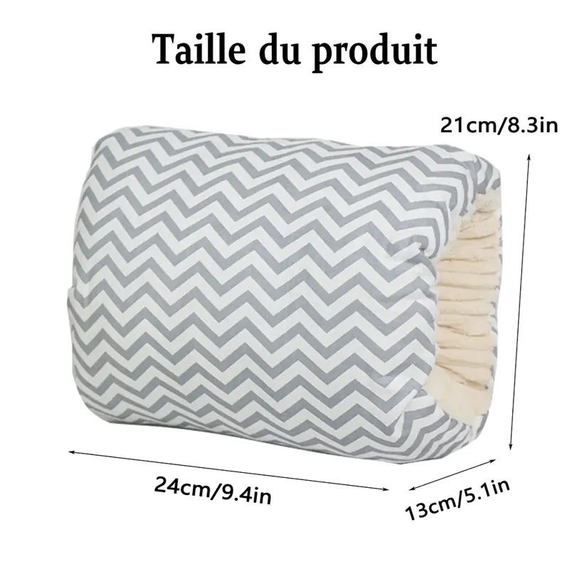 Coussin d’allaitement compact 24x21 cm gris motifs zigzag
