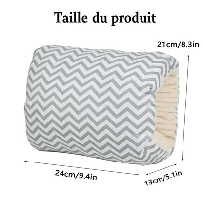 Coussin d’allaitement compact 24x21 cm gris motifs zigzag