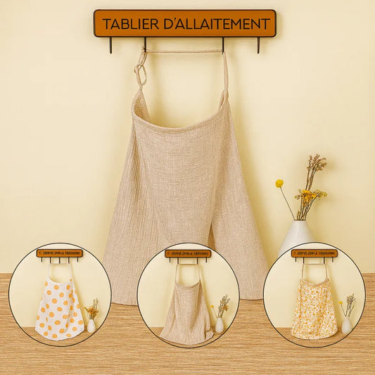 Collection de tabliers d’allaitement coton – modèles fleuris, ourson et unis 