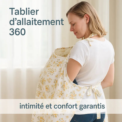 Tablier d’allaitement 360 en coton fleuri – intimité et confort garantis 