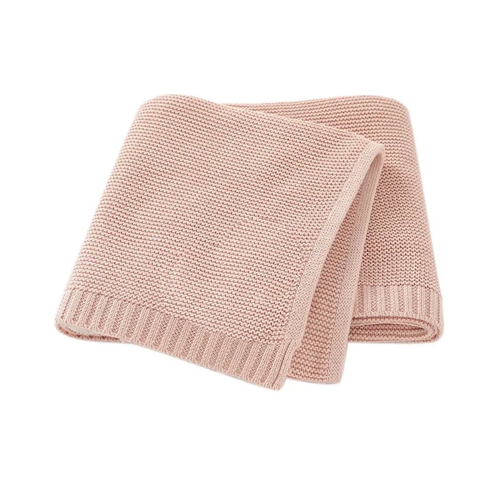 Couverture en tricot - Cigogne et bébé