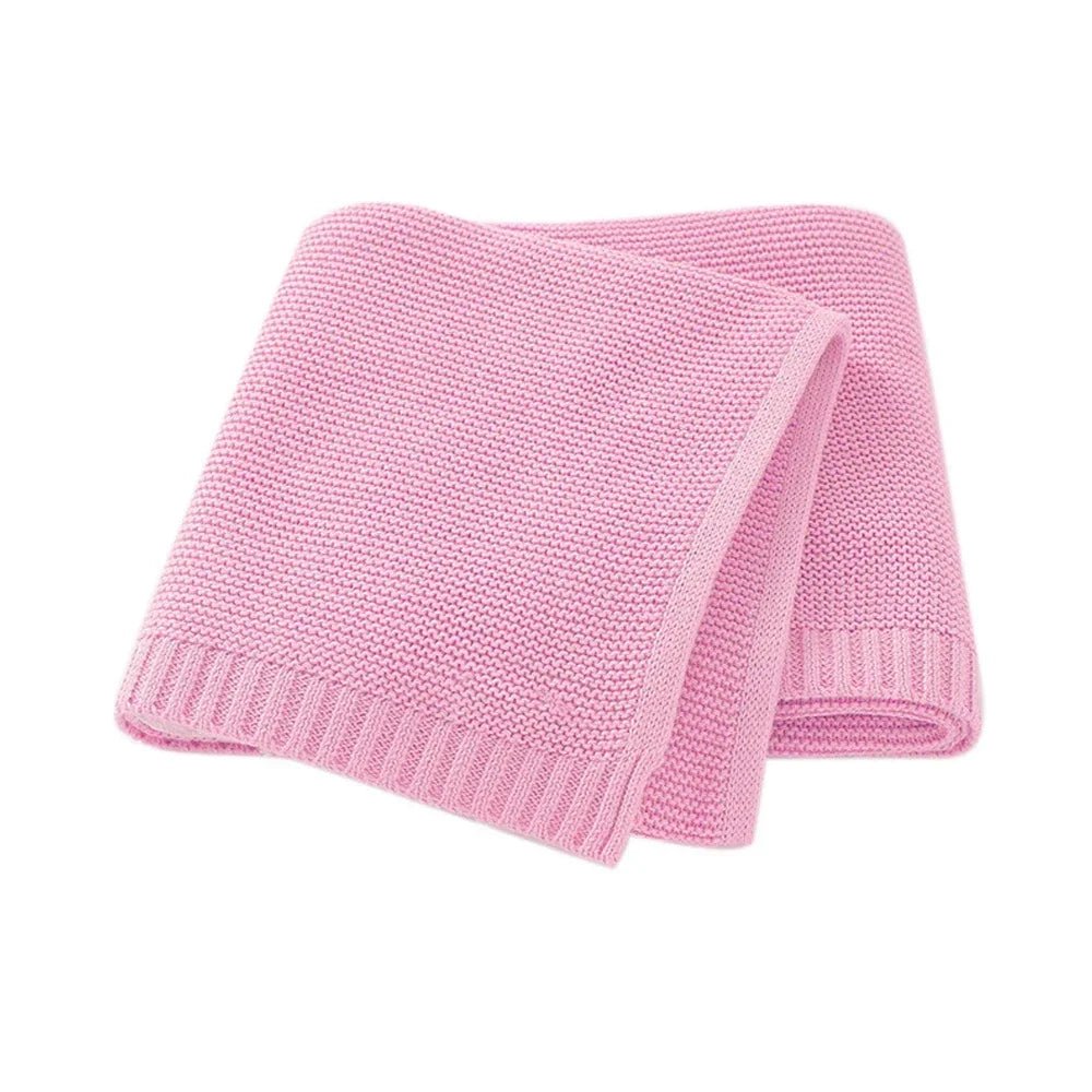 Couverture en tricot - Cigogne et bébé