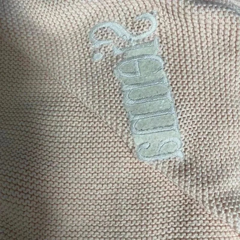 Couverture en tricot - Cigogne et bébé