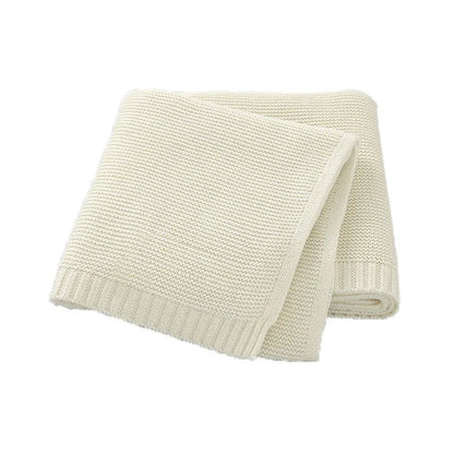 Couverture en tricot - Cigogne et bébé