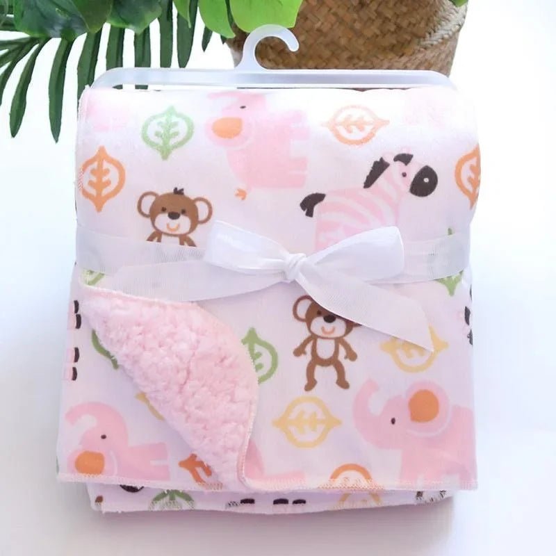 Couverture pour bébé - Cigogne et bébé