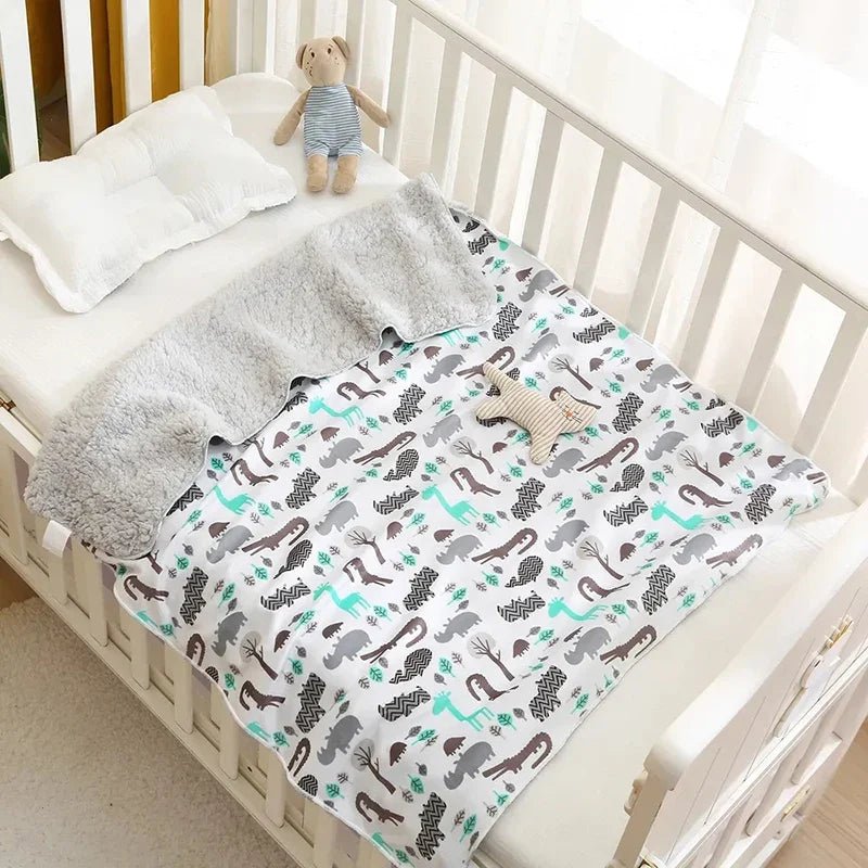 Couverture pour bébé - Cigogne et bébé