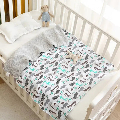 Couverture pour bébé - Cigogne et bébé