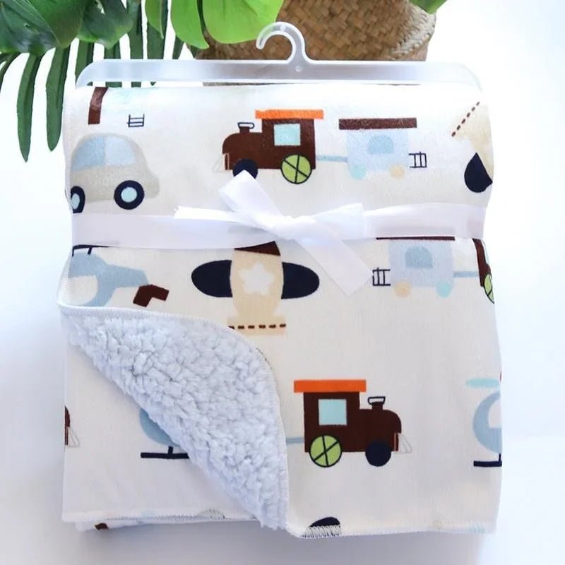 Couverture pour bébé - Cigogne et bébé