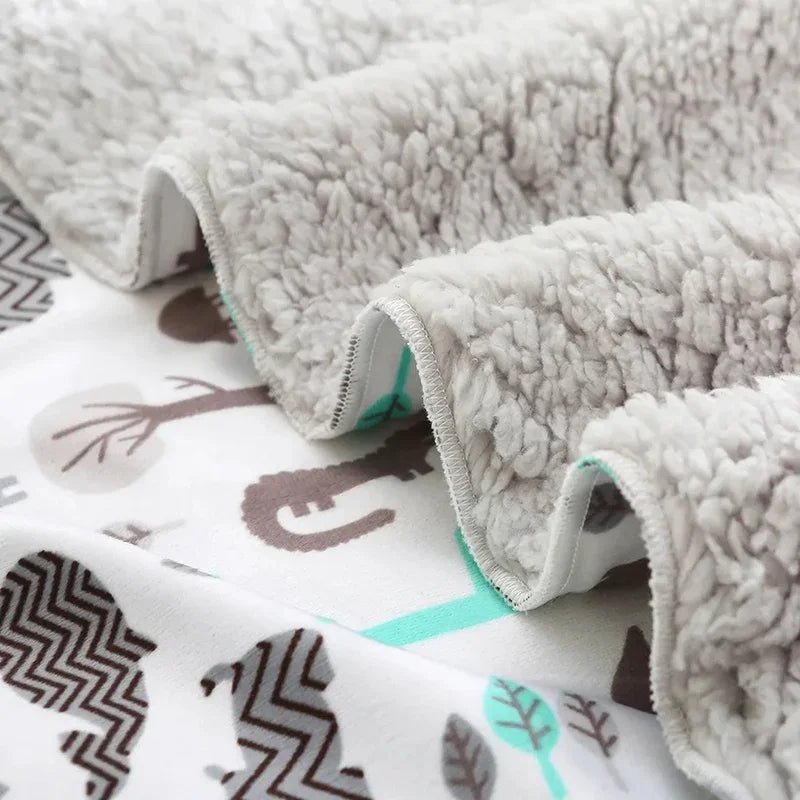 Couverture pour bébé - Cigogne et bébé
