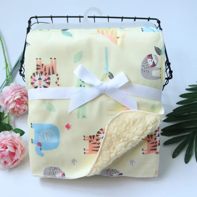 Couverture pour bébé - Cigogne et bébé