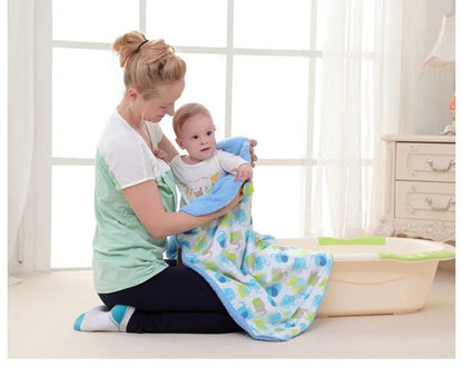 Couverture pour bébé - Cigogne et bébé
