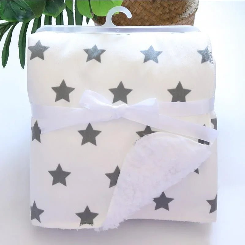 Couverture pour bébé - Cigogne et bébé