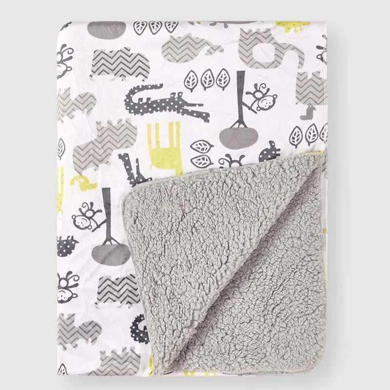 Couverture pour bébé - Cigogne et bébé