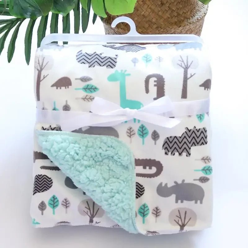 Couverture pour bébé - Cigogne et bébé