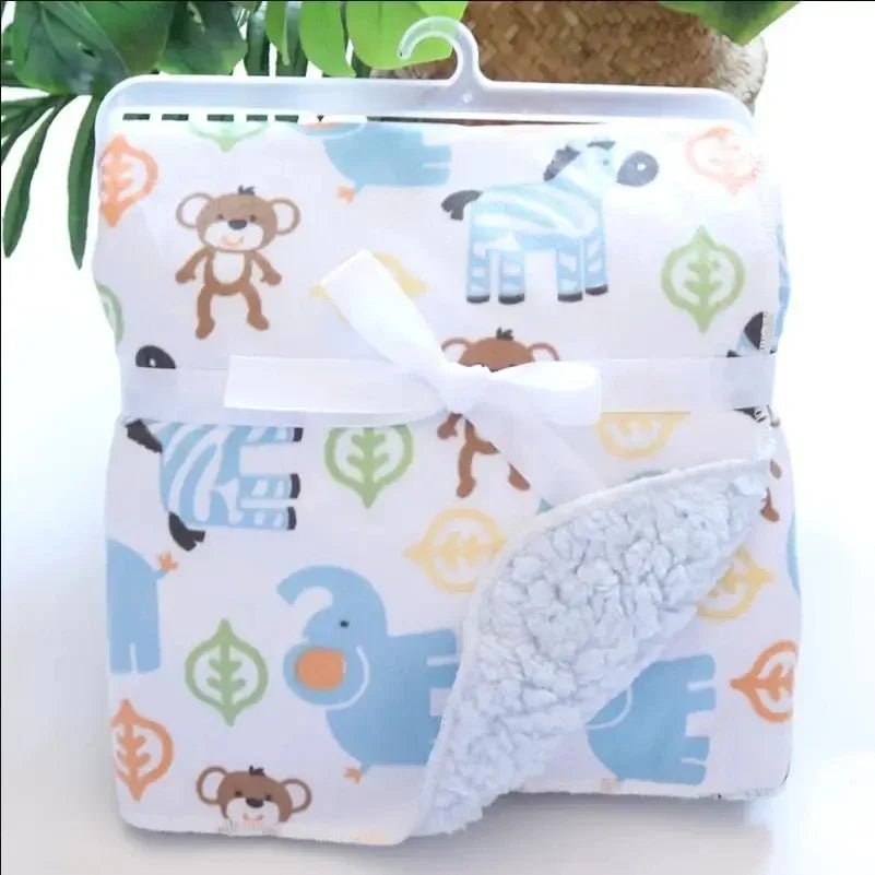 Couverture pour bébé - Cigogne et bébé