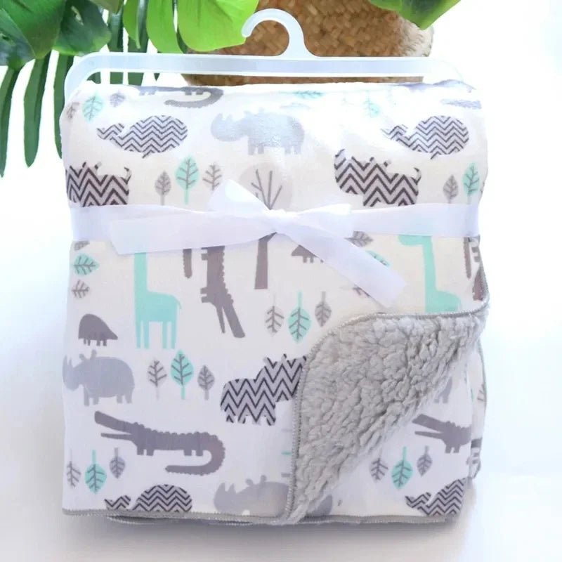 Couverture pour bébé - Cigogne et bébé