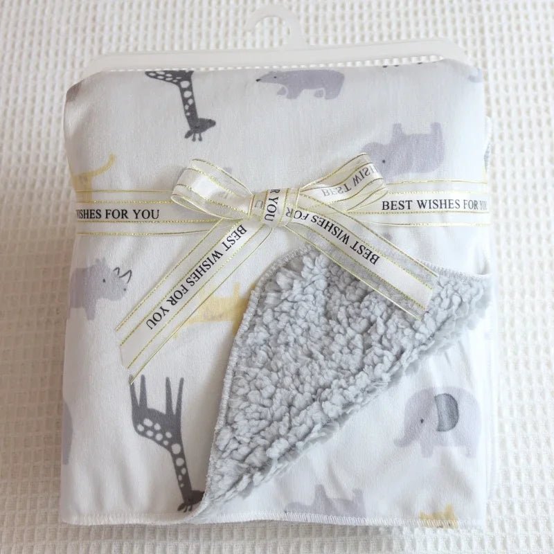 Couverture pour bébé - Cigogne et bébé
