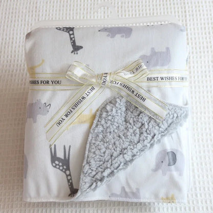 Couverture pour bébé - Cigogne et bébé