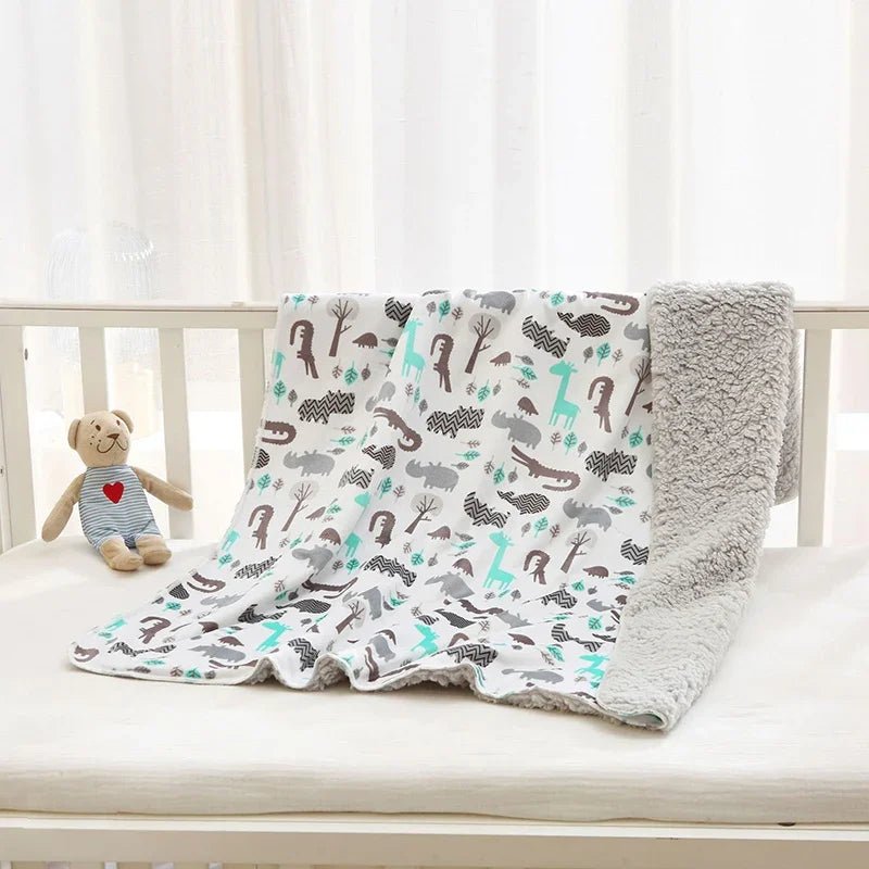 Couverture pour bébé - Cigogne et bébé