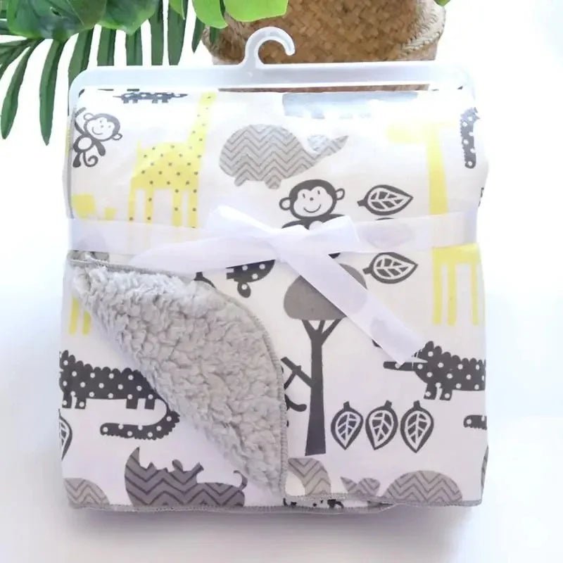 Couverture pour bébé - Cigogne et bébé