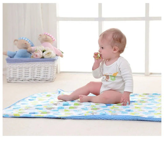 Couverture pour bébé - Cigogne et bébé