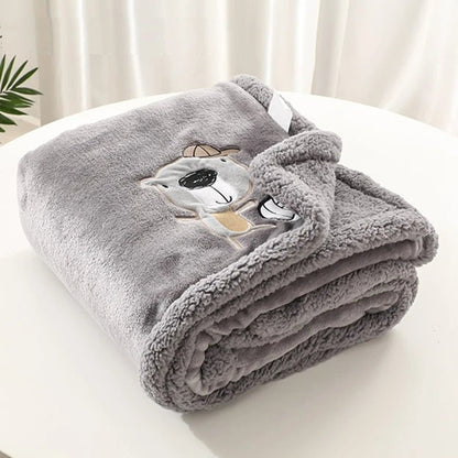 Couverture pour bébé en flanelle - Cigogne et bébé