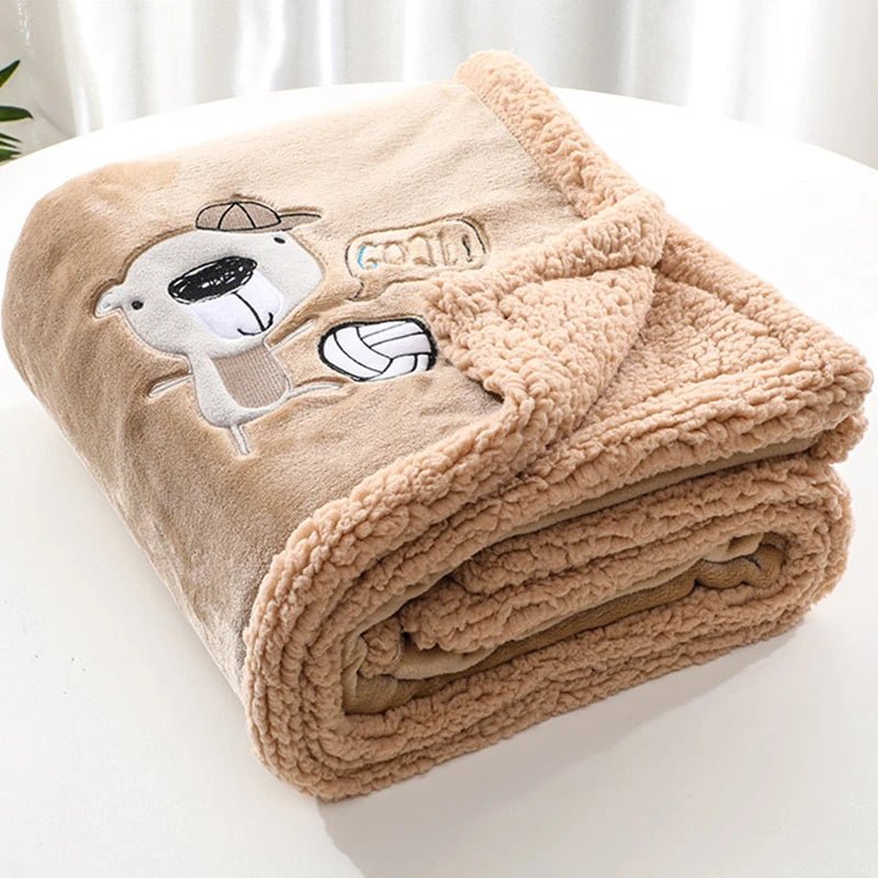 Couverture pour bébé en flanelle - Cigogne et bébé