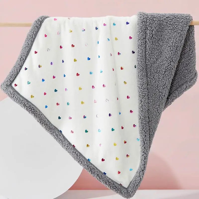 Couverture pour bébé en flanelle - Cigogne et bébé