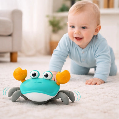 crabe interactif bébé rampant musical jouet éducatif sensoriel bébé stimulation motricité