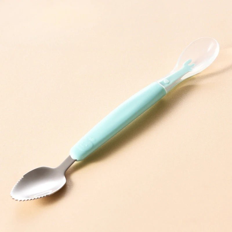 Cuillère à fruit évolutive pour bébé - Cigogne et bébé