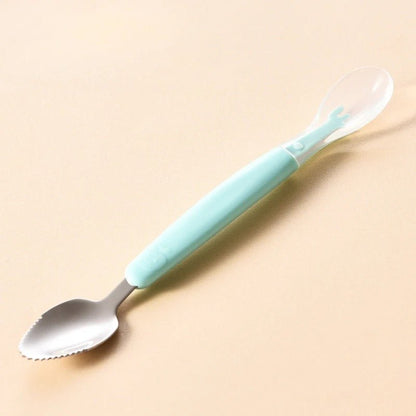 Cuillère à fruit évolutive pour bébé - Cigogne et bébé