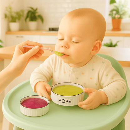 Cuillère à fruit évolutive pour bébé - Cigogne et bébé