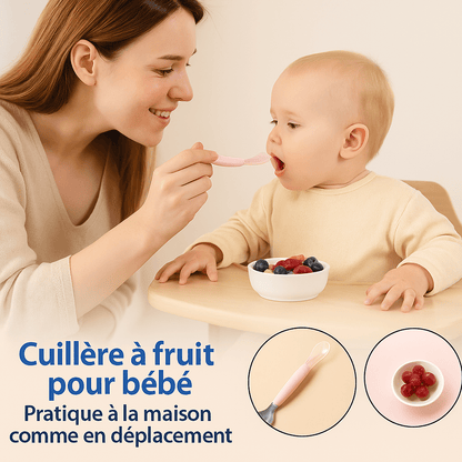 Cuillère à fruit évolutive pour bébé - Cigogne et bébé